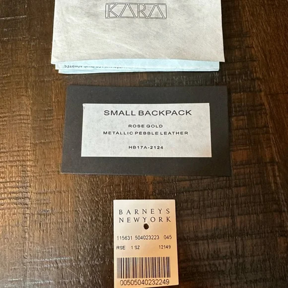 Kara Rose Gold Metallic pebbled leather small backpack Rare color main image 5